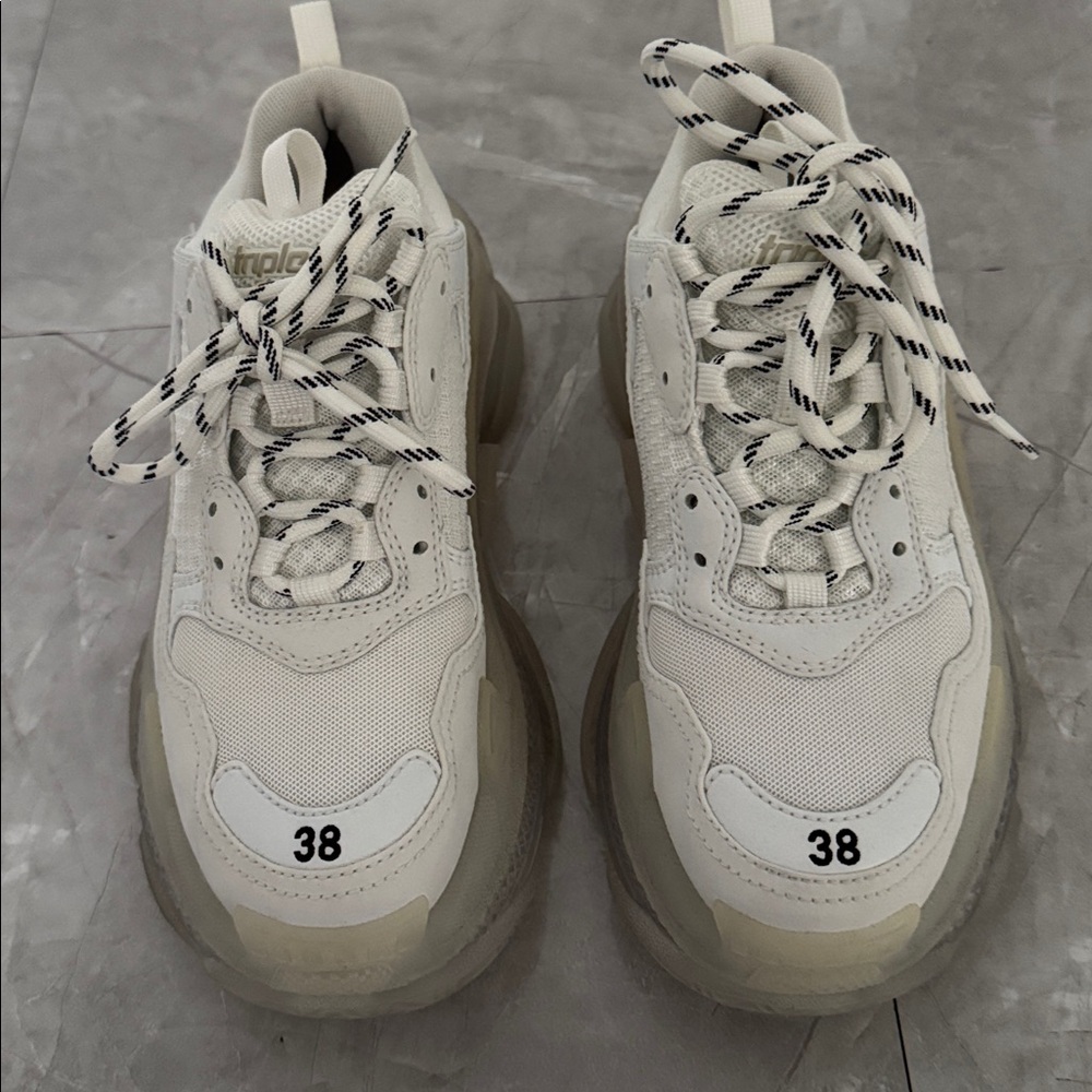 Balenciaga White and Black Chunky Sneakers